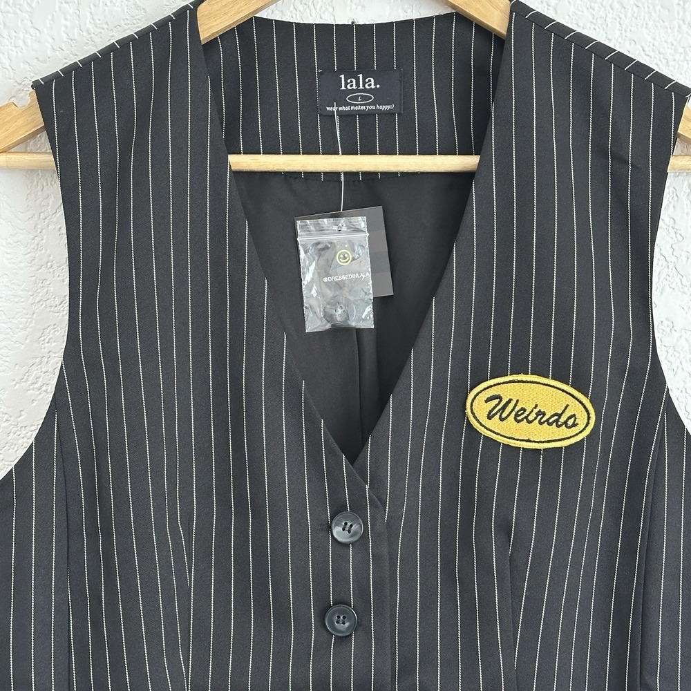 LALA Black Pinstripe Vest